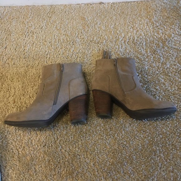 Taupe Fringe Almond Toe Madden Girl Booties - Picture 3 of 8